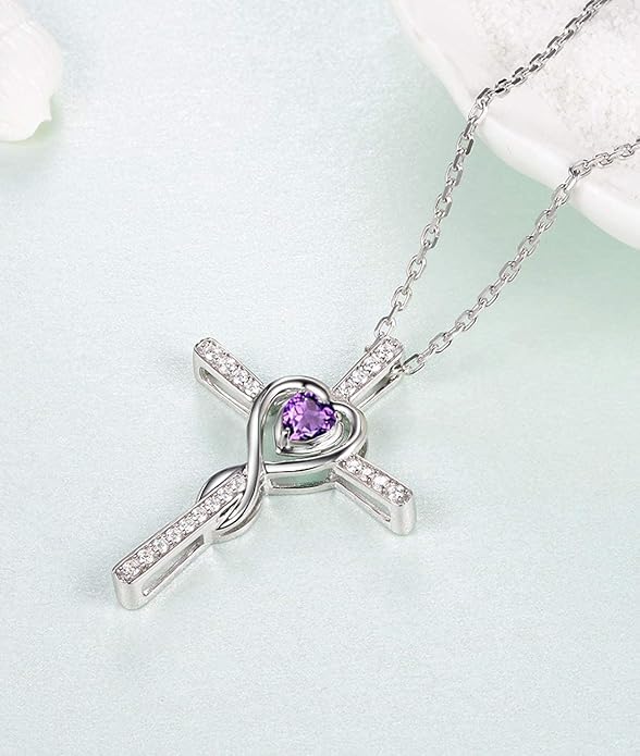 Dorella Love Infinity Christmas Jewelry for Women Birthday Gifts Wife Mom December January Birthstones Blue Topaz Garnet and More Stones Jewelry 925 Sterling Silver