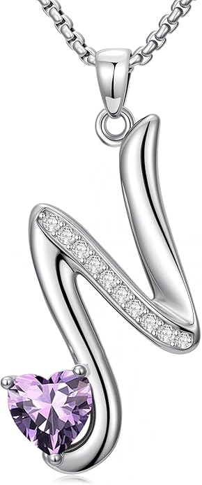 Christmas Gifts for Women Alphabet A to Z Initial Birthstone Pendant Necklaces for Women - 18k White Gold Plated Personalized Name Jewelry Valentine Mothers Day Birthday Gifts for Women Her Girlfriend