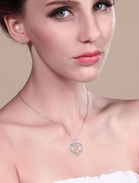 INFUSEU Unique Initial Necklaces for Women Girls Small Heart Letter Jewelry, Meaningful Personalized Gifts