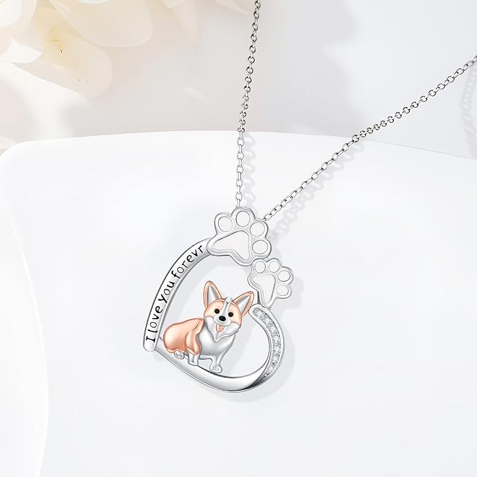 Dog Cat Necklace Pendant 925 Sterling Silver Pet Jewelry Gifts for Women