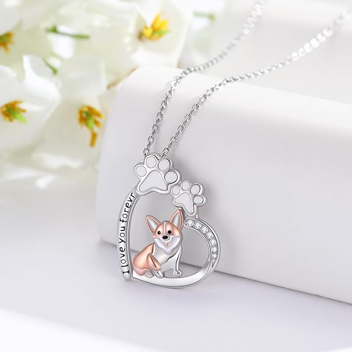 Dog Cat Necklace Pendant 925 Sterling Silver Pet Jewelry Gifts for Women