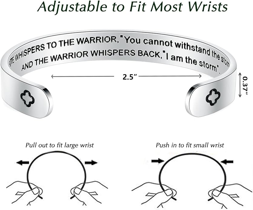 TONY & SANDY Inspirational Bracelets for Women Teen Girls Personalized Gifts for Daughter Granddaughter Mom Sister Friends Stainless Steel Engraved Cuff Birthday Easter Christmas