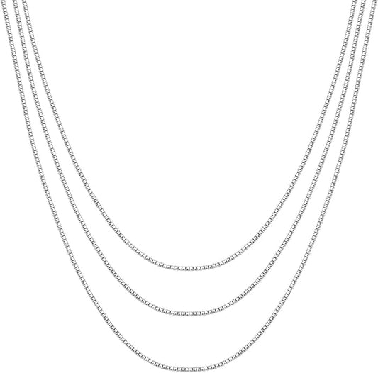 PAVOI 14K Gold Plated Dainty Layering Necklaces for Women | Snake Chain, Curb Link, Paperclip Layered Chains | Trendy Layering Necklace