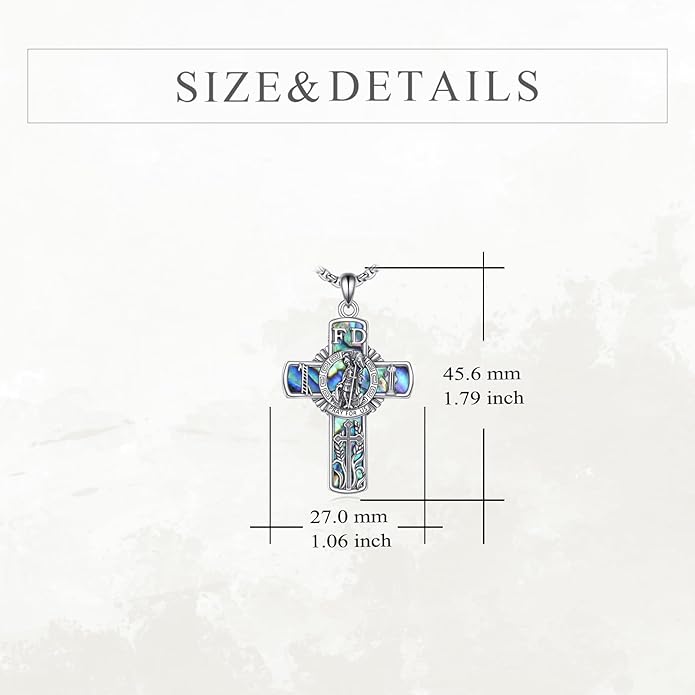 YFN Patron Saint Necklace Sterling Silver Amulet Medal Pendant Religious Protector Jewelry Gifts for Women Men