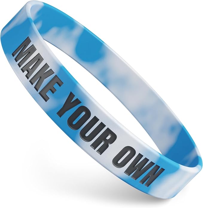 Custom Wristbands For Events, Fundraisers & Promotions | Add Text, Icons, & Logos | Bulk Rubber Bracelets | Classic 1/2” | 100% Silicone