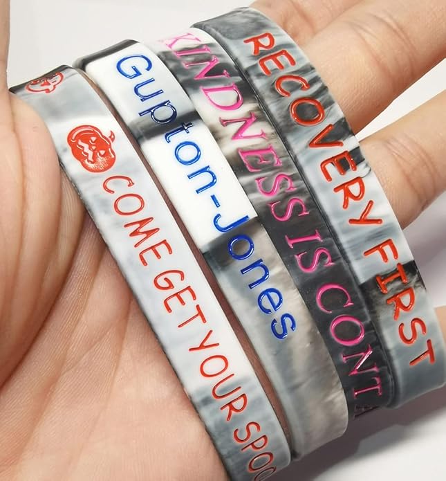 50 Custom Rubber Bracelets Personalized Silicone Wristbands Customized Bulk for Events, Support, Wedding, Awareness, Motivation Customizable