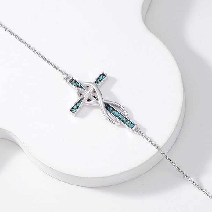 Cross Necklace for Women 925 Sterling Silver Cross Pendant Religious Christian Jewelry Faith Easter Gifts for Wife