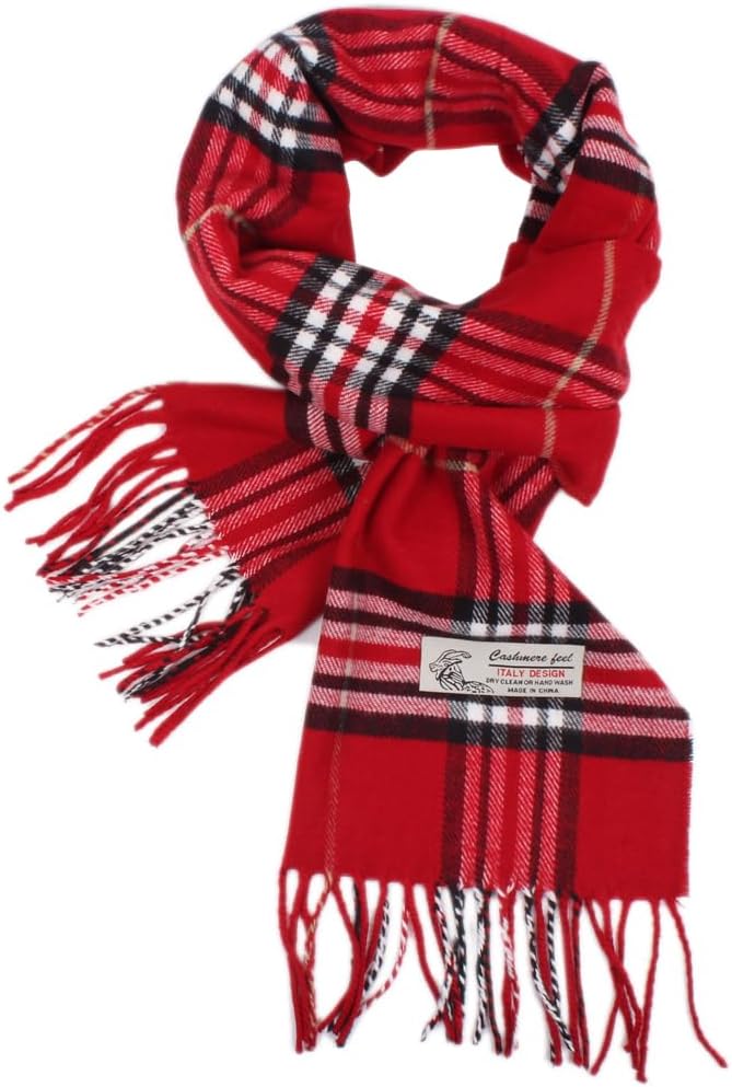 TZ Promise Tartan Plaid Cashmere Feel Classic Soft Luxurious Winter Scarf For Men Women