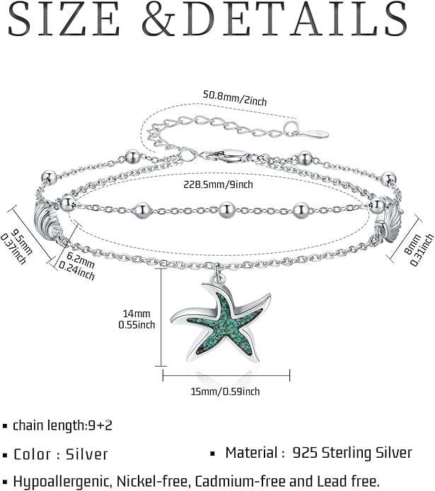 Anklet for Women 925 Sterling Silver Double Infinity Ankle Bracelet Waterproof Summer Jewelry Anniversary Birthday Gifts for Her