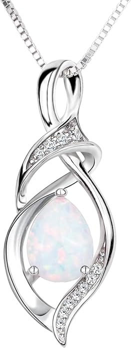 Birthstone Necklace for Women 925 Sterling Silver Necklace Birthday Gifts for Women Mom Wife 18"+2" Inch