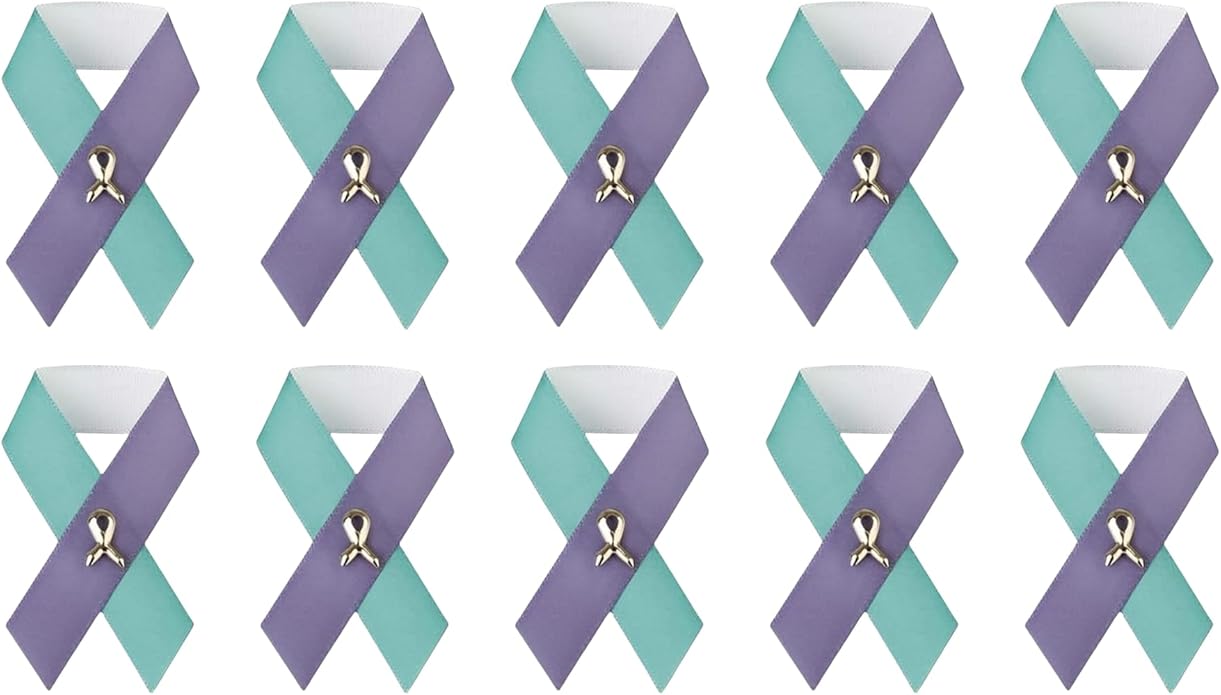 1/2/5/10/25/50/100pcs Satin Awareness Ribbon Pins (Pick your color), for Cancer & Disease Awareness, Bulk Quantities for Fundraising, Events, Gift Giving