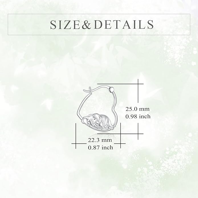 YFN Animal Earrings Sterling Silver Animal Heart Hoop Dangle Earrings Cute Jewelry Gifts for Women