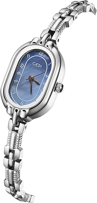 Women's Vintage Oval Watches Luxury Minimalism Bracelet Small Gold Tone Watch Ladies Analog Waterproof Watch Fashion Bangle Bracelet Dress Watch with Stainless Steel Band