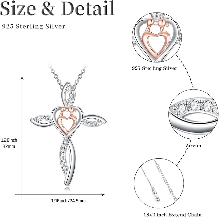 Mother's Day Necklace Gifts 925 Sterling Silver Mom/Wife/Grandma/Nana/Family I Love You Mom Necklace for Women Jewelry Birthday Gifts for Couple