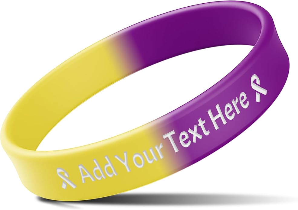 Custom Rubber Bracelets with Text Logo Clipart Customizable Bracelet Personalized 1/2 Inch Silicone Wristbands for Awareness, Events, Support, Promotions