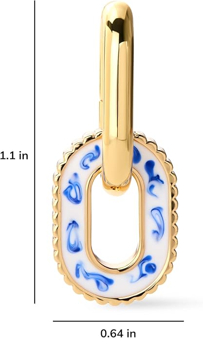 Ana Luisa Ash Double Hoop Earrings for Women - 14K Gold Plated, Silver & Two-Tone Drop Dangle Hoop Earring - Trendy Paperclip Link Huggie Hoop - Hypoallergenic, Water-Resistant & Tarnish-Free Jewelry