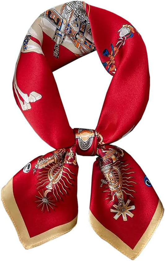 ANDANTINO 100% Mulberry Silk Square Scarf for Hair-25.6" X25.6'' Women Men Natural Silk Neckerchief Digital Printed Headscarf