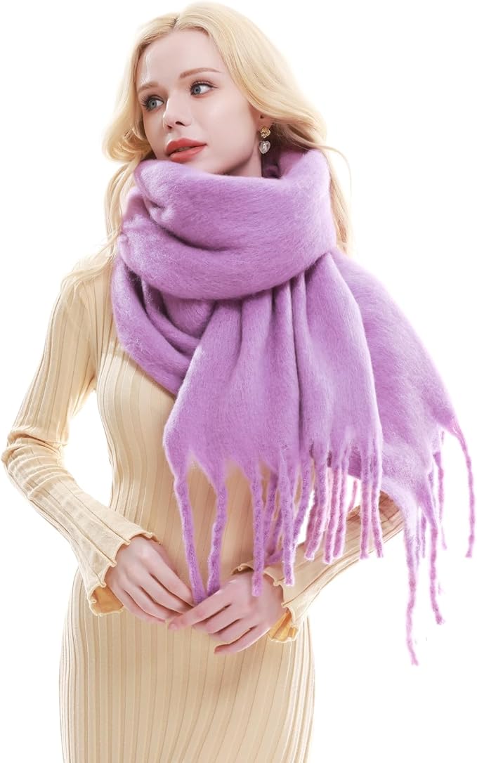 RIIQIICHY Chunky Scarf for Women Winter Warm Thick Scarves Oversized Blanket Scarf