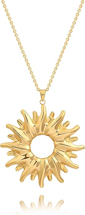 CANEVINKA 18K Gold Plated Pendant Long Chain Necklace Sweater Necklace Fashion Jewelry for Women