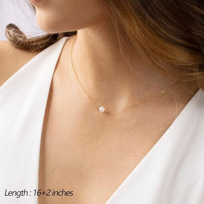 Turandoss Dainty Layered Choker Necklace, Handmade Y Pendant Necklace Multilayer Bar Disc Necklace Adjustable Layering Choker Necklaces for Women