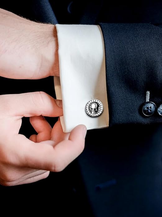 FaithHeart Mens Cufflinks, Norse Viking Tuxedo Shirt Cuff Links, Stainless Steel Cuff Links and Shirt Studs, Gift Box