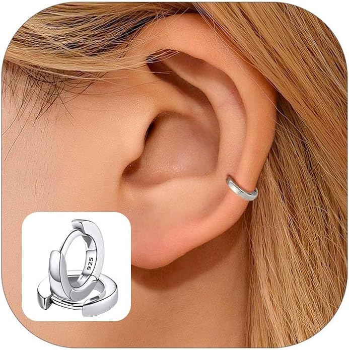 FaithHeart Sterling Silver Hoop Earrings for Women, Hypoallergenic Huggie Hoop Earrings Lightweight Small Cartilage Earrings Hoop Earring Dainty Everyday Earrings 6/8/10/12/14/15/16/18/20mm