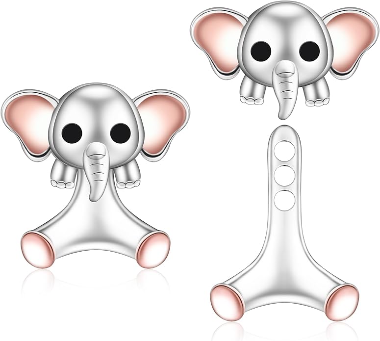 Animal Jacket Earrings for Womens 925 Sterling Silver Axolotl Pug Cat Goat Earrings Cute 3D Earrings Jacket Hypoallergenic