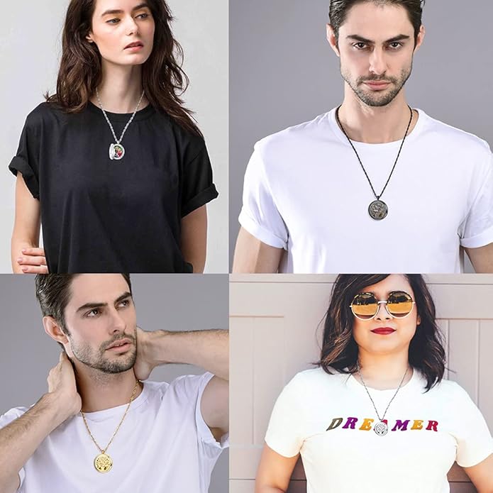 Supcare Locket Necklace That Holds Pictures-Engraved Photo Pendant Custom Jewellery Gifts for Men Women (with Jewellery Gift Box)