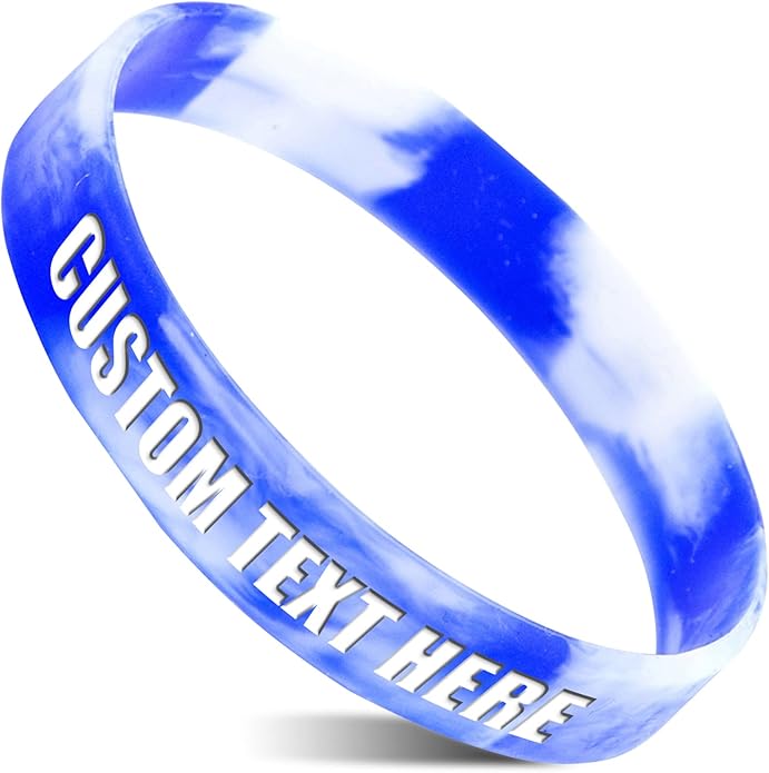 50 Custom Rubber Bracelets Personalized Silicone Wristbands Customized Bulk for Events, Support, Wedding, Awareness, Motivation Customizable
