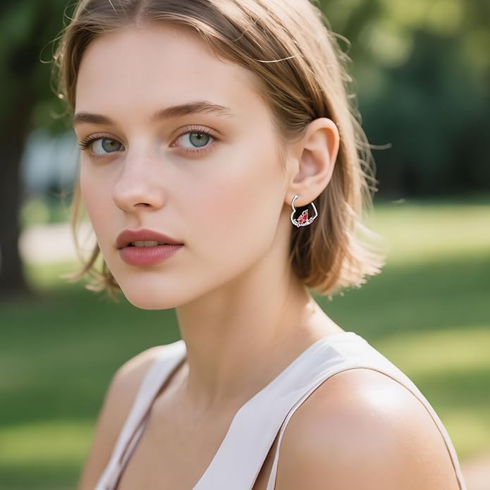 YFN Animal Earrings Sterling Silver Animal Heart Hoop Dangle Earrings Cute Jewelry Gifts for Women