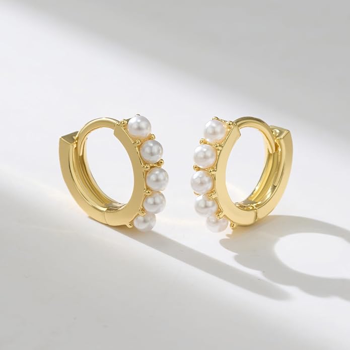 SWEETV 925 Sterling Silver Huggie Hoop Earrings for Women Girls-Tiny Small Cartilage Hoop Earring