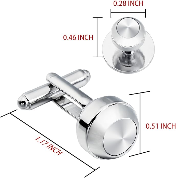 HAWSON Cufflinks and Studs for Men-Fashion Men Vintage Enamel Carbon Fiber Tuxedo Shirt Cufflinks and Studs Set for Regular Wedding Business Accessories