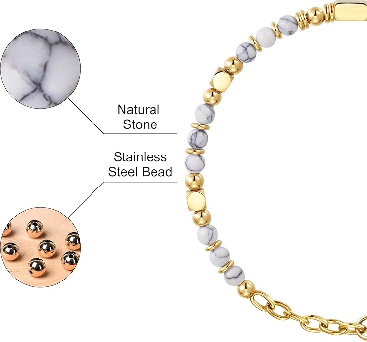 Beaded Bracelets for Women - Silver and Gold Boho Bracelets, Trendy Jewelry Gifts for Lover, Mom, Friends