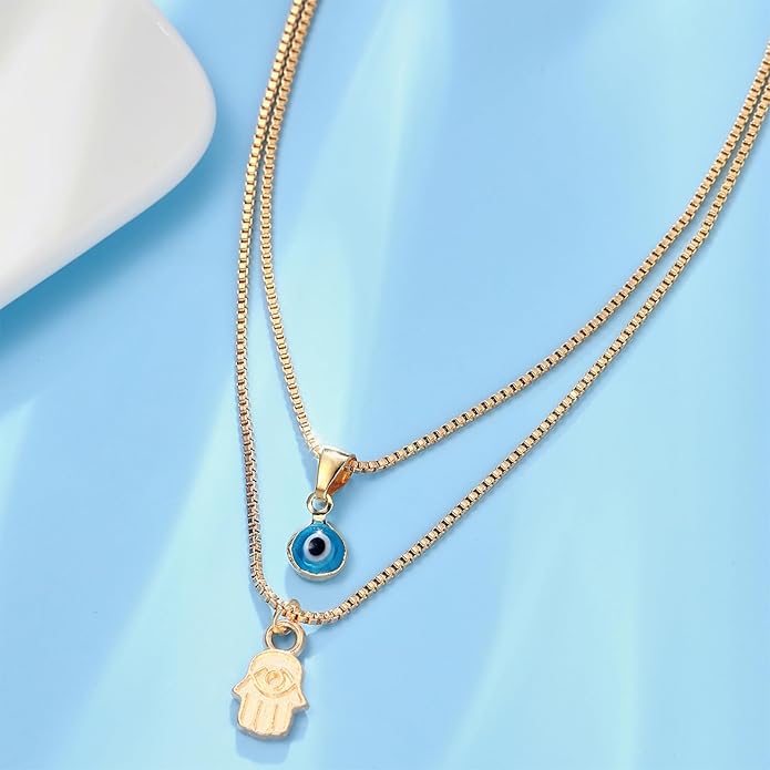 Long tiantian Evil Eye Necklace for Women Men Necklace Evil Eye Jewelry Blue Turkish Glass Leather Rope Pink Lucky Protection Necklace Jewelry Valenty Day Gifts for Men Women