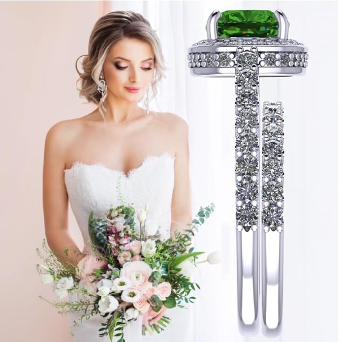 NANA Jewels Sterling Silver Engagement Rings for Women - Choose Simulated Morganite, Citrine, Aquamarine & More