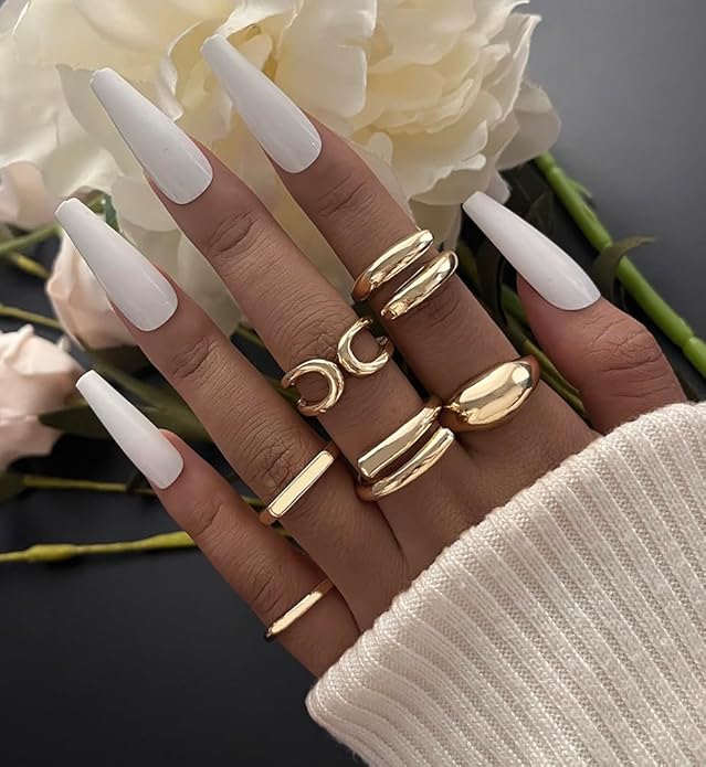 iF YOU 25 Pcs Gold Knuckle Ring Set for Women, Chunky Stackable Finger Midi Rings, Silver Simple Stacking Cute Rings Pack Trendy Stuff Jewelry Gift