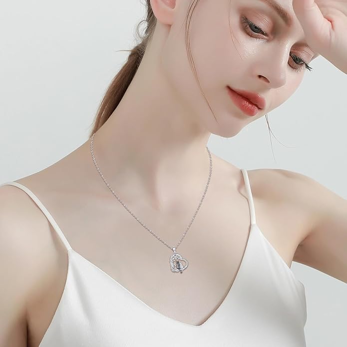 Dog Cat Necklace Pendant 925 Sterling Silver Pet Jewelry Gifts for Women