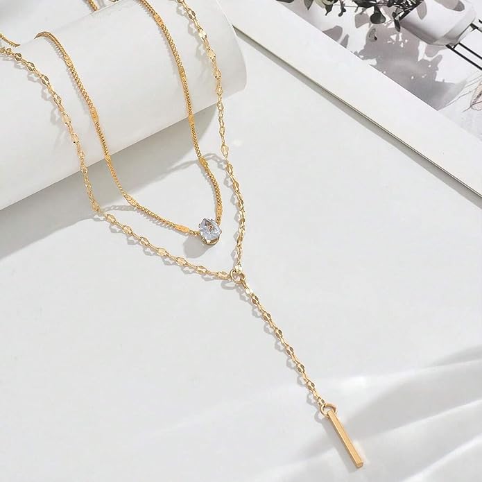 Otxas Lariat Necklace for Women Long Y Shaped Necklaces for Women Drop Necklace Y Shaped Jewelry