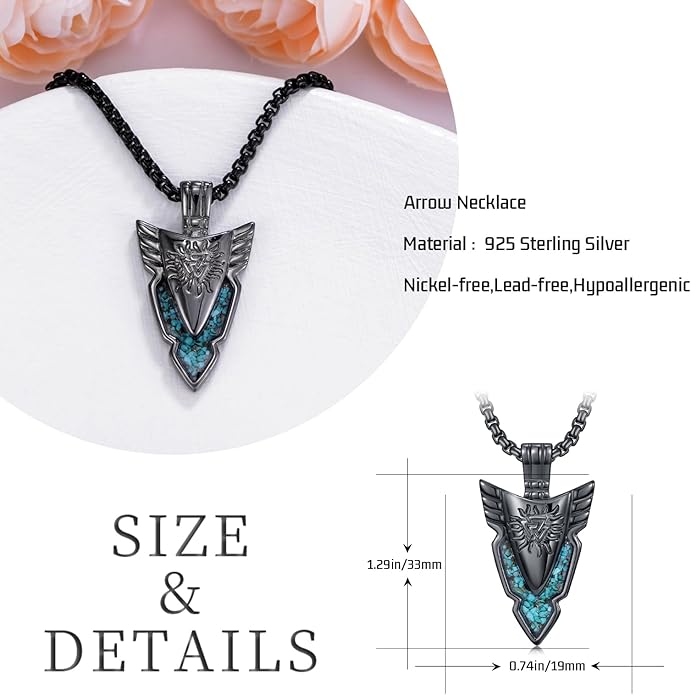 KoyeKei Viking Necklace for Men 925 Sterling Silver Viking Norse Pagan Jewelry Gifts for Women