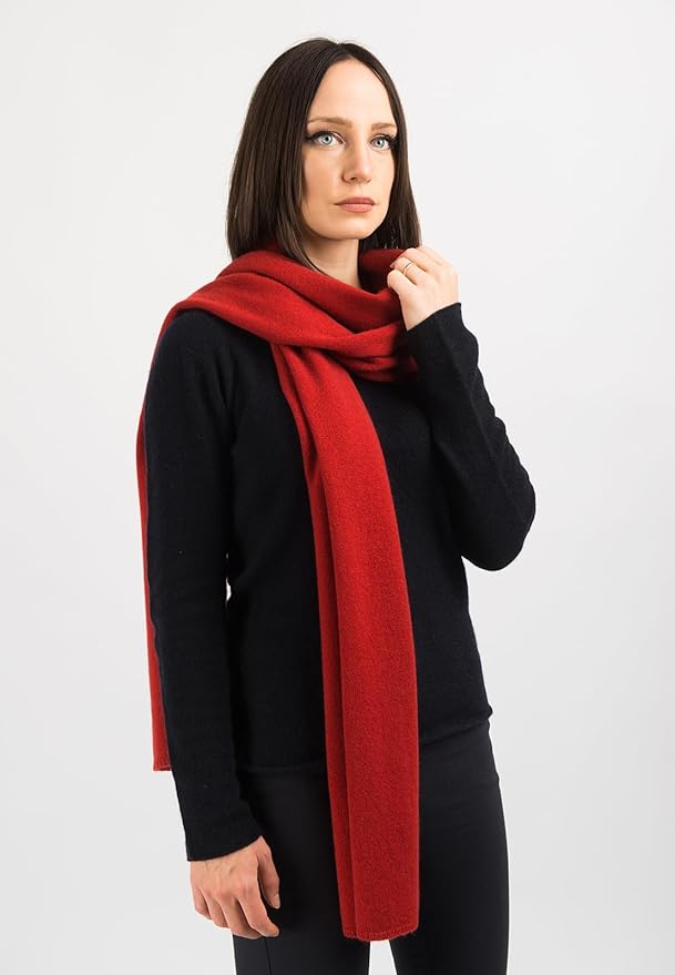 Dalle Piane Cashmere - 100% Cashmere Scarf - Made in Italy - Winter Neck Warmer (14" x 77") - Christmas Gift