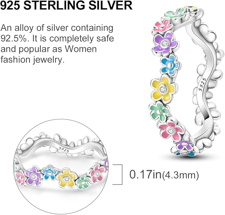 NARMO 925 Sterling Silver Rings for Women Evil Eyes Rings Entwined Line Cubic Zirconia Rings Simple Stackable Finger Rings Engagement Ring Personality Rings Size 6-9