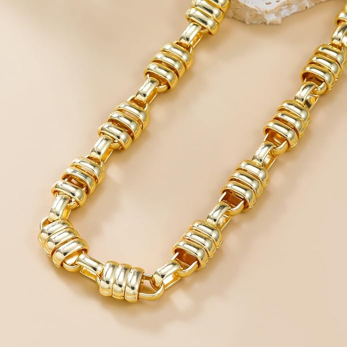 Punk Dripping Water-drop Choker Necklace for Women,Thick Drippy Chain Liquid Metal Collar Necklace Rocker Hip-hop Necklace Cool Metallic Unique Funky Statament Grunge Jewelry