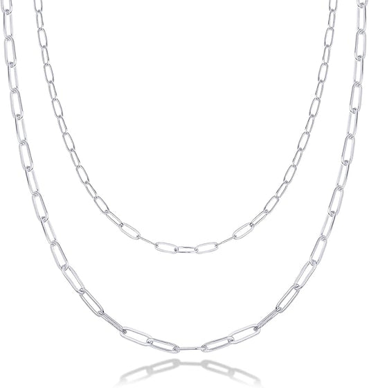 PAVOI 14K Gold Plated Dainty Layering Necklaces for Women | Snake Chain, Curb Link, Paperclip Layered Chains | Trendy Layering Necklace