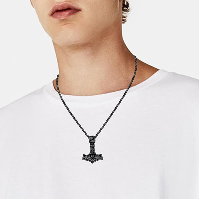 KoyeKei Viking Necklace for Men 925 Sterling Silver Viking Norse Pagan Jewelry Gifts for Women