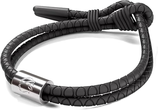 Rowdy Parrot The Driftwood FlexTech Adjustable Silicone Rope Bracelet: Waterproof, Sweatproof, Sunproof, Minimalist Surf, Golf Jewelry for Men - One Size Fits All