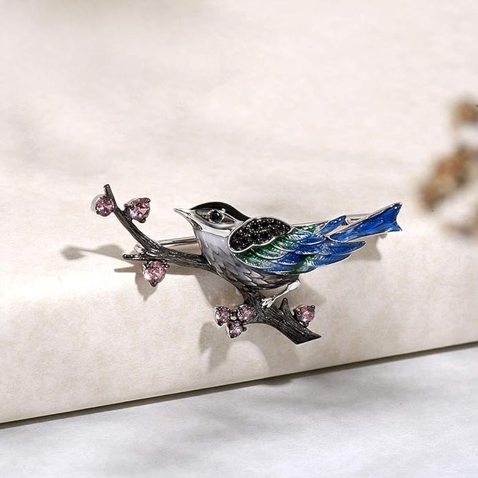 Santuzza 925 Sterling Silver Enamel Brooch Pin for Women