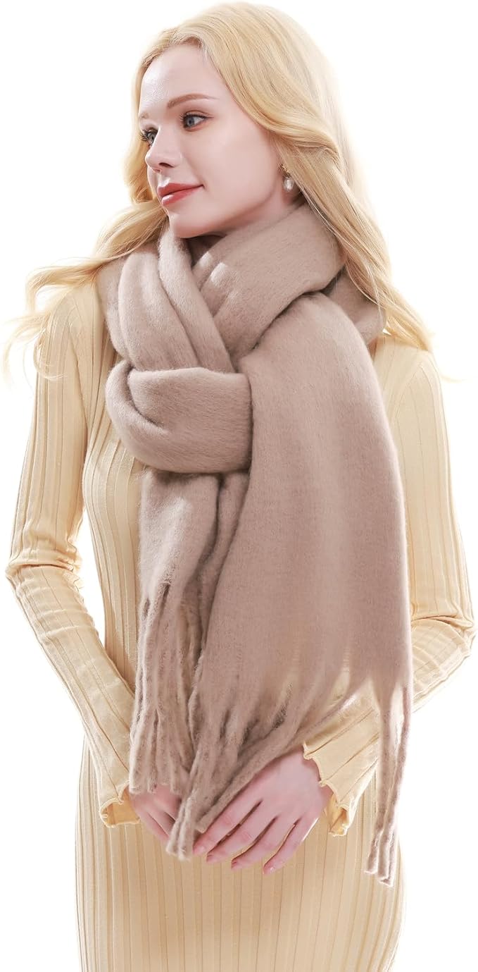 RIIQIICHY Chunky Scarf for Women Winter Warm Thick Scarves Oversized Blanket Scarf