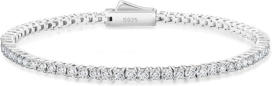 KRKC Moissanite Tennis Bracelet, Gifts For Women, Lab Grown Diamond Tennis Bracelets, 925 Sterling Silver 14K Golden Plated, Hypoallergenic, Luxury Present For Birthday, Daily Jewelry, 2.1-13.2 Ct.Tw