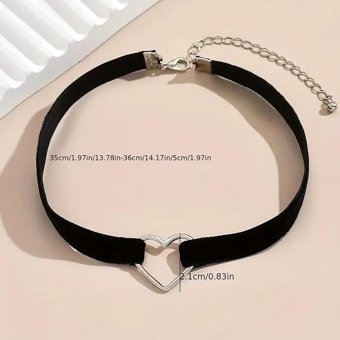 Fesciory Black Necklaces for Women, Adjustable Layered Velvet Leather Lace Collar Necklace, Goth Jewelry Gifts.