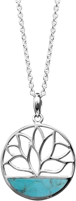 Boma Jewelry Sterling Silver Lotus Flower Necklace, 18 Inches